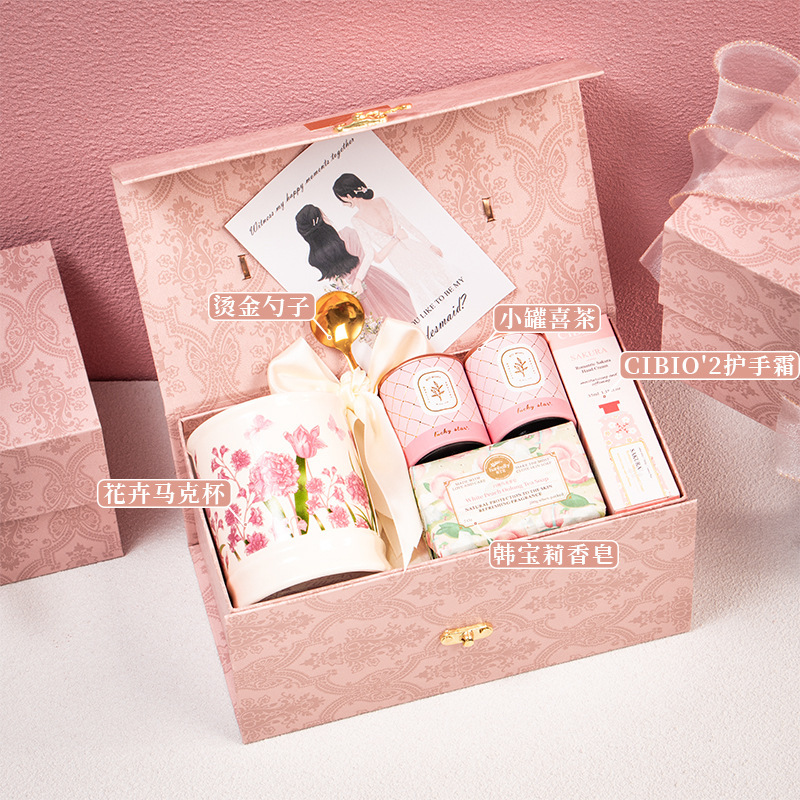 女性のブライズメイドの結婚式の記念品、親友への高級で実用的なギフト、ニッチな高級結婚披露宴のお返しギフト、ポータブルギフトボックス|undefined