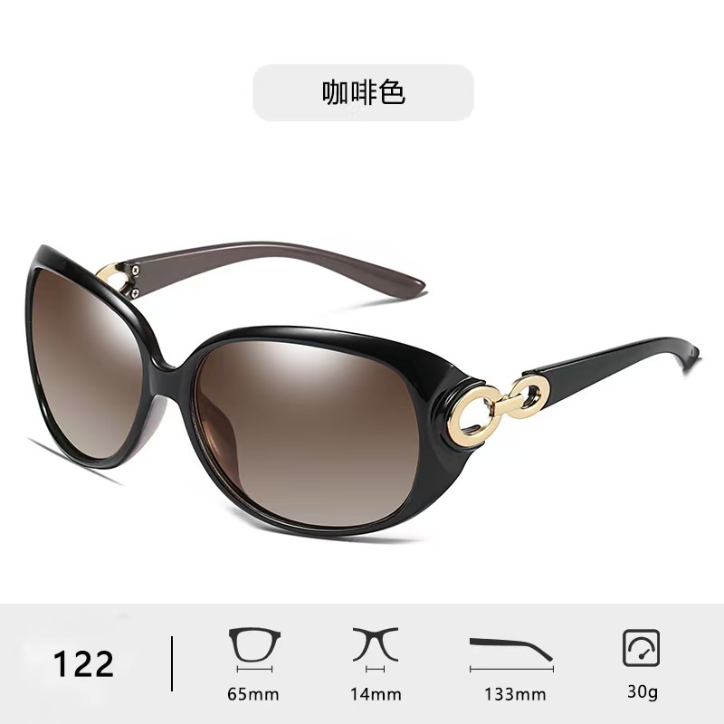 Women's Polarized Sunglasses, High-End Large Frame Fashionable UV Protection Sunglasses for Driving and Sun Protection