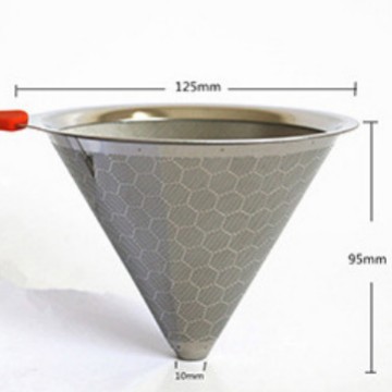 Filtro de café de acero inoxidable V60 con base, sin necesidad de papel de filtro, filtro de café