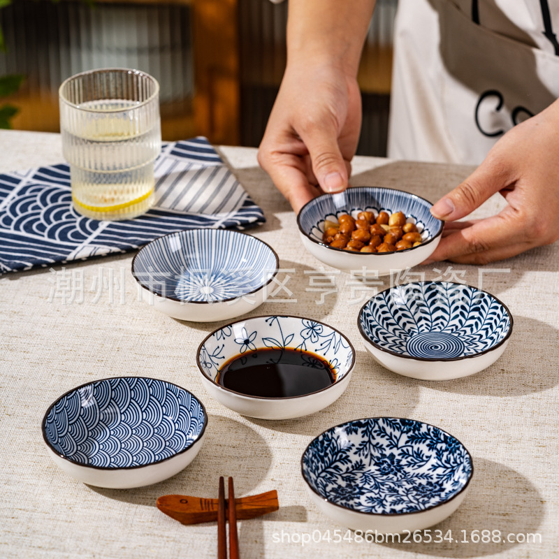 Japanese Style Retro Style Ceramic Flavor Dish Household Small Dish Tableware Dip Bowl Small Dish Hotel Front Dish Foreign Trade Wholesale Japanese Style Retro Style Ceramic Flavor Dish Household Small Dish Tableware Dip Bowl Small Dish Hotel Front Dish Foreign Trade Wholesale