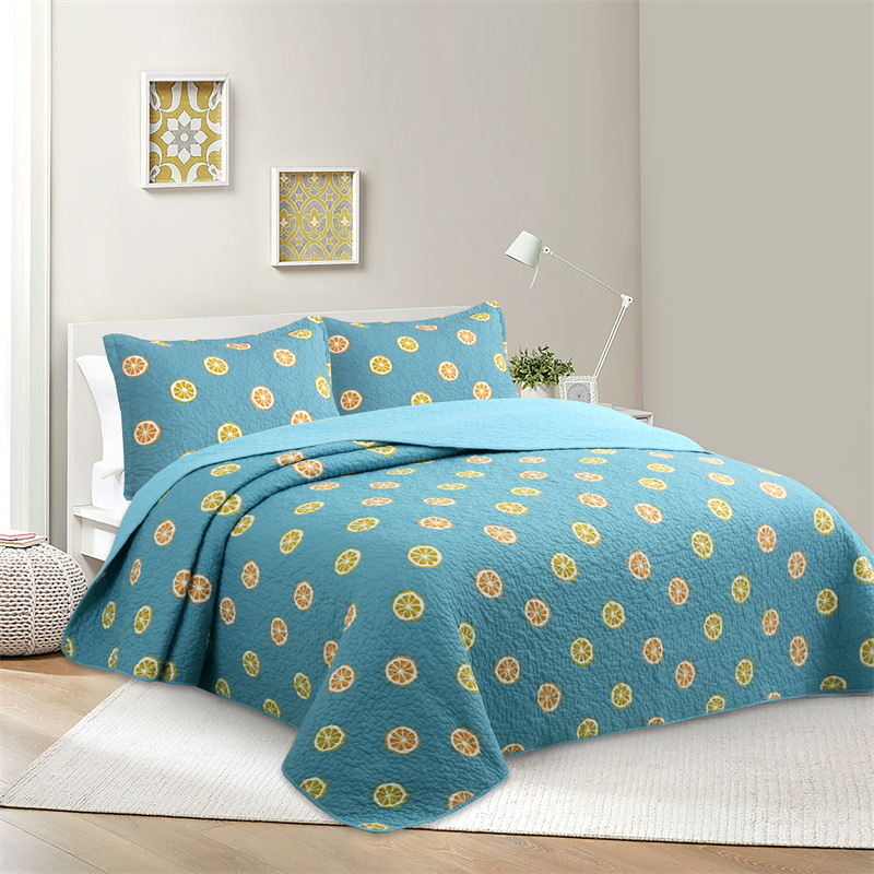 Quilted Bedding Set - Pure Cotton Embroidered Summer Quilt_voghion.com
