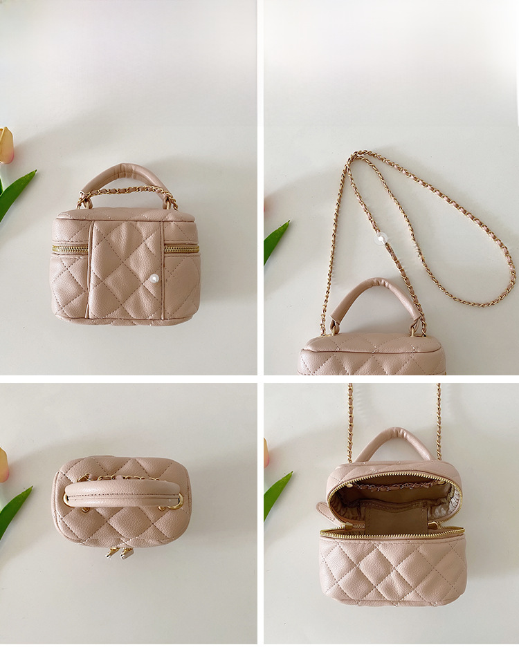 2022 Spring and Summer New Handheld Mini Bag Rhombic  Style Chain Bag All-match Shoulder Crossbody Lipstick Small Bag_voghion.com