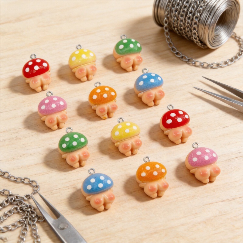 Cute and Fun Mushroom Butt Resin Accessories DIY Necklace Bracelet Pendant Hair Accessory Keychain Charm Cute and Fun Mushroom Butt Resin Accessories DIY Necklace Bracelet Pendant Hair Accessory Keychain Charm