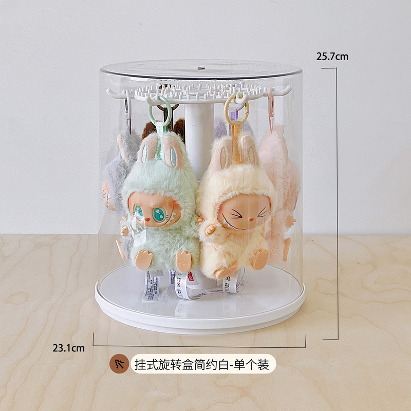 Labubu ラブブ人形収納ボックス回転バレルディスプレイ透明ビニール人形バブルマート収納ボックス|undefined