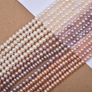 Good quality strong light flat beads about 5-6mm natural freshwater pearl beaded abacus beads four-sided light diy jewelry material