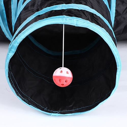 Cross-border new product pet cat tunnel toy cat three-channel intelligent cat toy drill bucket foldable cat channel