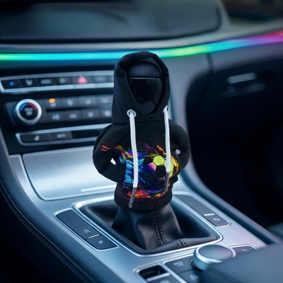 Sürətlər qutusu və əl tormozu başlıqları | Shift Lever Car Accessory - black-and-blue-football