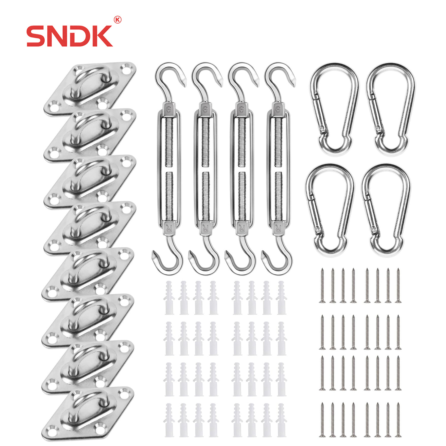 SNDK不锈钢304遮阳帆配件 三角四角遮阳帆安装 户外遮阳五金套件