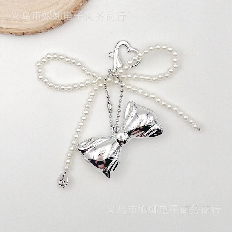 韓国ジュエリーインファッションリボンパール携帯電話吊りチェーンバッグキーホルダーアクセサリーヘアアクセサリーデザイン女の子|undefined