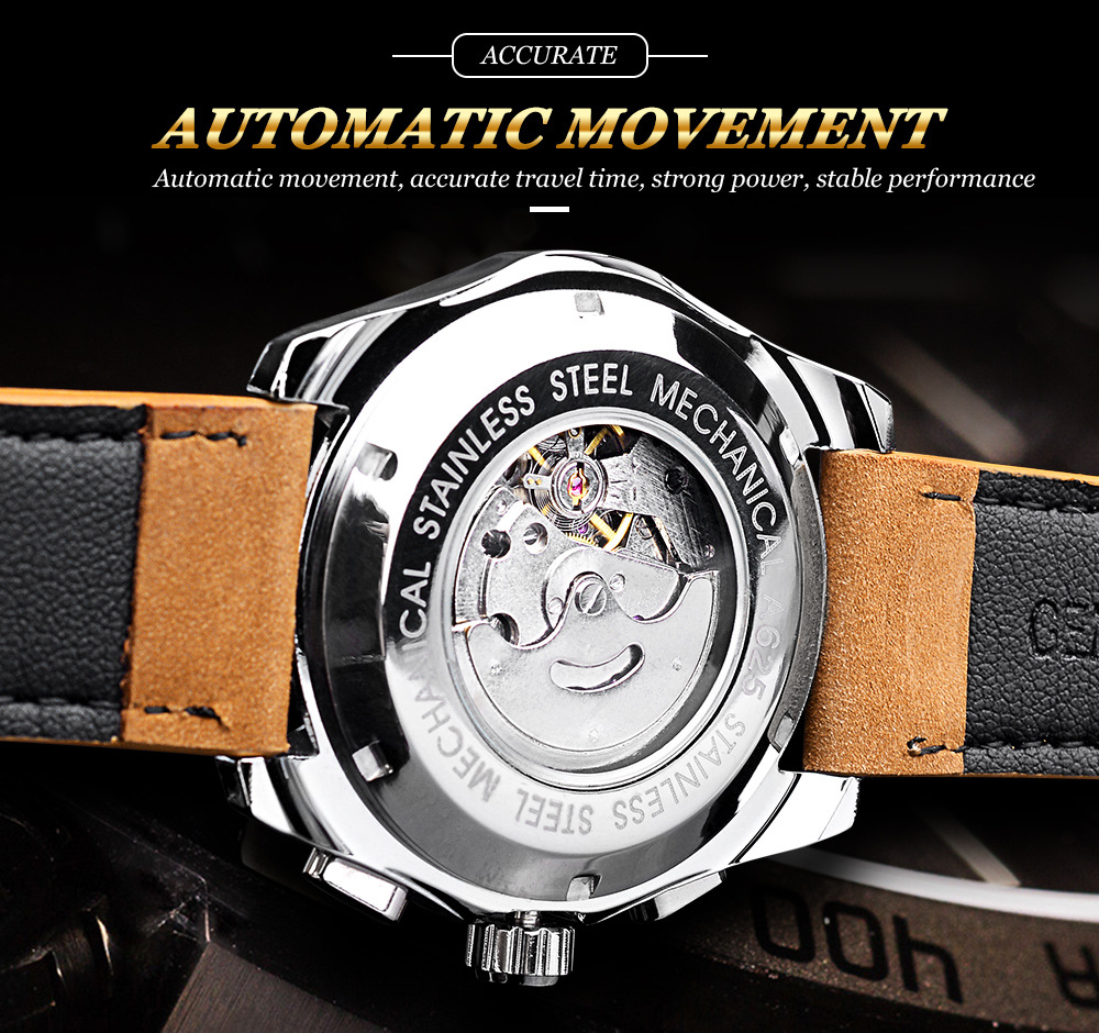 Forsing Style Men's Mechanical Watch Fashion Casual Multi functional Automatic Mechanical Watch Glow in the Night_voghion.com