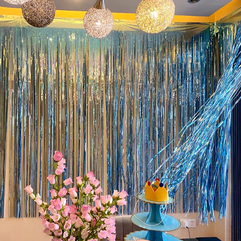 Moisture-Proof Wedding Decoration Home Decor Colorful Strips Pet Door Curtain Glowing Laser 2m Rain Curtain Ribbon Wedding Celebration Iridescent