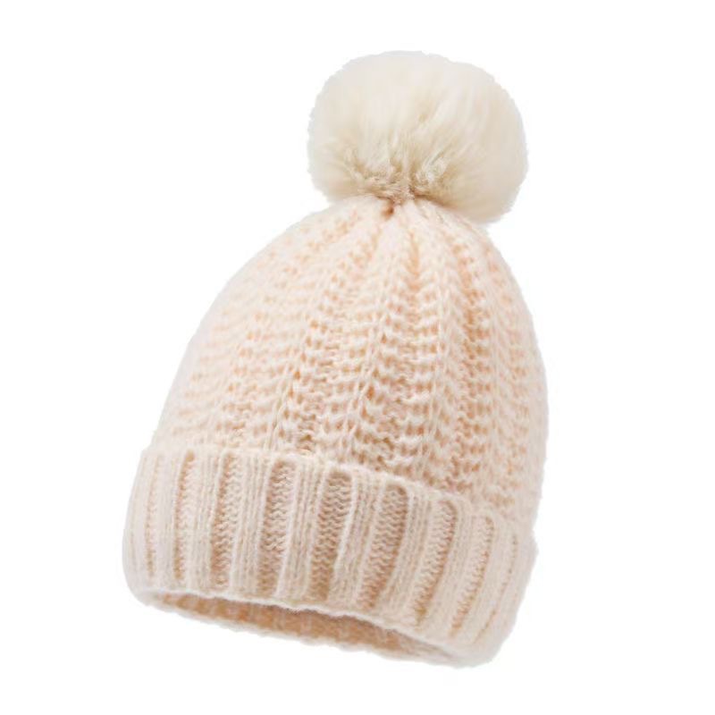 Cappello lavorato a maglia caldo foderato in pile, per ciclismo all'aperto, all'ingrosso, in filato spesso, con pompon, per autunno e inverno, da donna_voghion.com