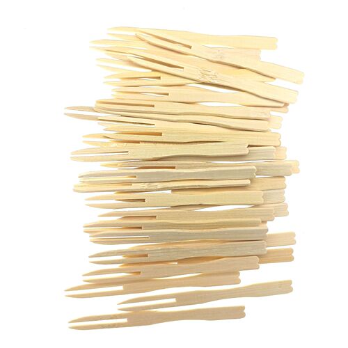Bamboo fruit fork bamboo fruit skewer insert hotel bar KTV household disposable fork watermelon fork bamboo small fork
