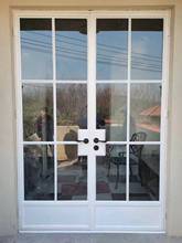 双开法式门塑钢现代老钢门铁艺进户门格子钢门铁艺移门折叠门客厅