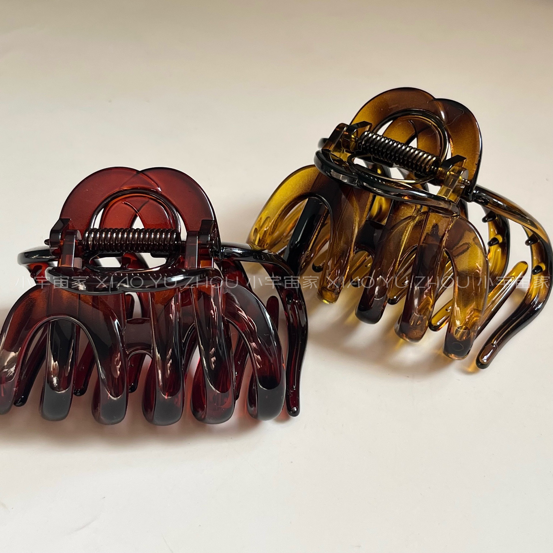 Hair Multi-Grasp Clip Camlpra French High-end Oversized Hair Grasp Small Plate Hair Clip Deep Teeth Widened Shark Clip