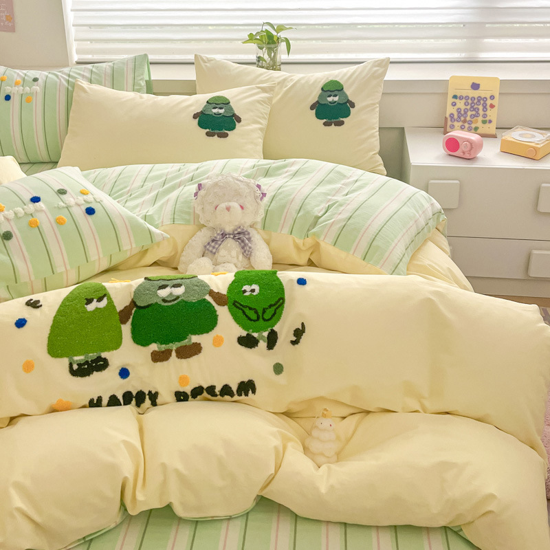 Inswind algodón cama de cuatro piezas set2025 nuevo algodón colcha cubierta sábanas de tres piezas set de cama de cama de cama