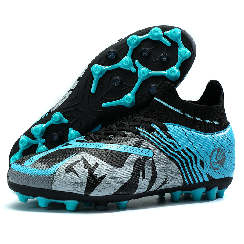 ShoeGlobe Cross-Border New Men And Women Students Long High-Top Broken Spikes Grass Training Football Shoes For Teenagers In Stock_voghion.com