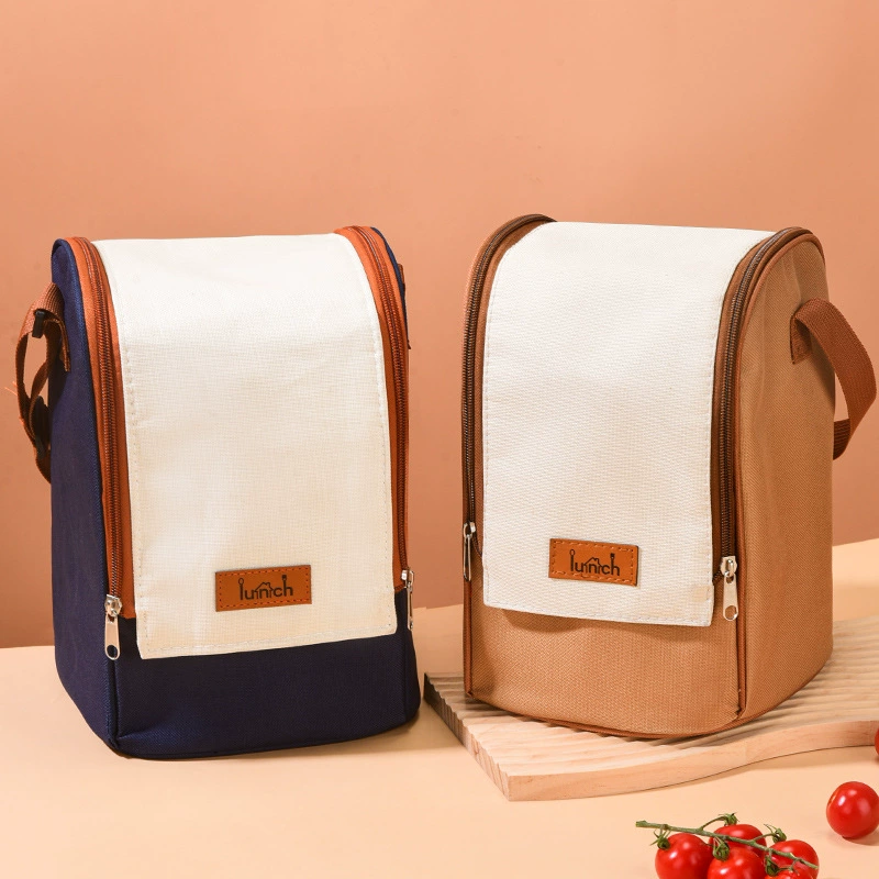 Insulated handheld lunch bag, thermal travel picnic cooler, waterproof, small & large