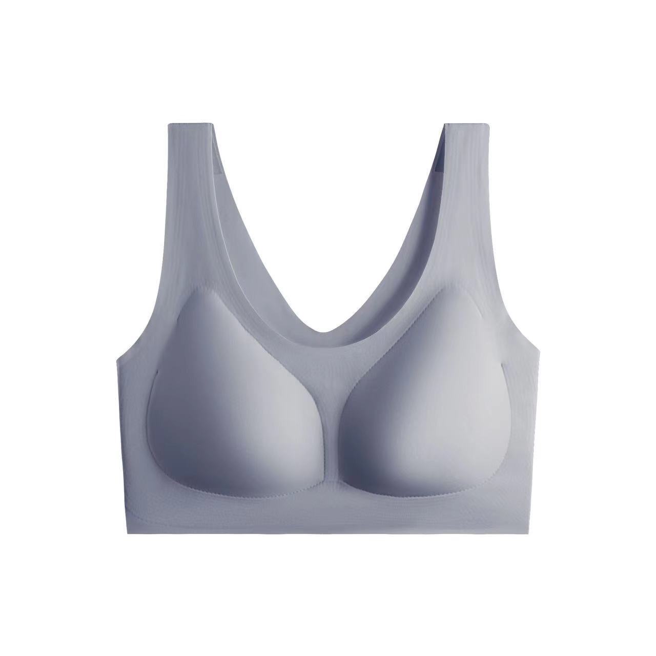 Nueva ropa interior deportiva de mujer sin marcas en forma de U envuelta en el pecho sin anillo de acero para evitar que la luz se reúna y se reúne en el pecho bra