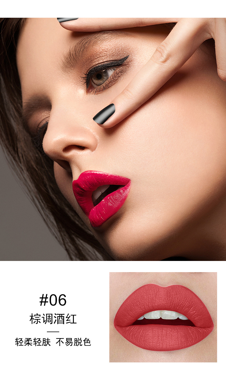 VIBELY export European and American matte non-stick cup cigarette tube lipstick, single small thin tube mini cigarette lipstick, pink undefined