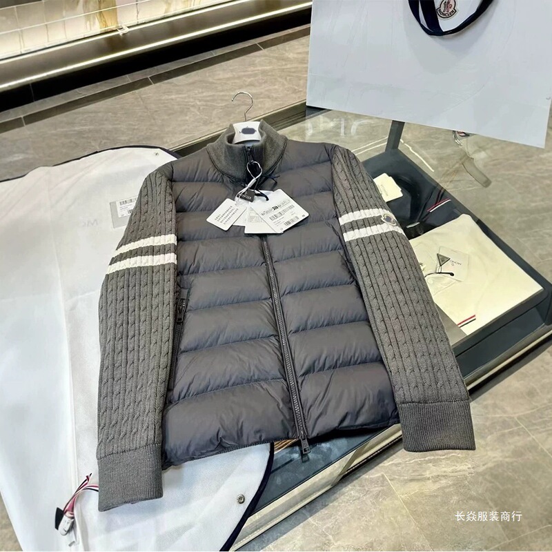 Premium Mongkok Padded Lightweight Wool Blend Knit Sleeve Down Jacket Fashion Cardigan for Men and Women Premium Mongkok Padded Lightweight Wool Blend Knit Sleeve Down Jacket Fashion Cardigan for Men and Women