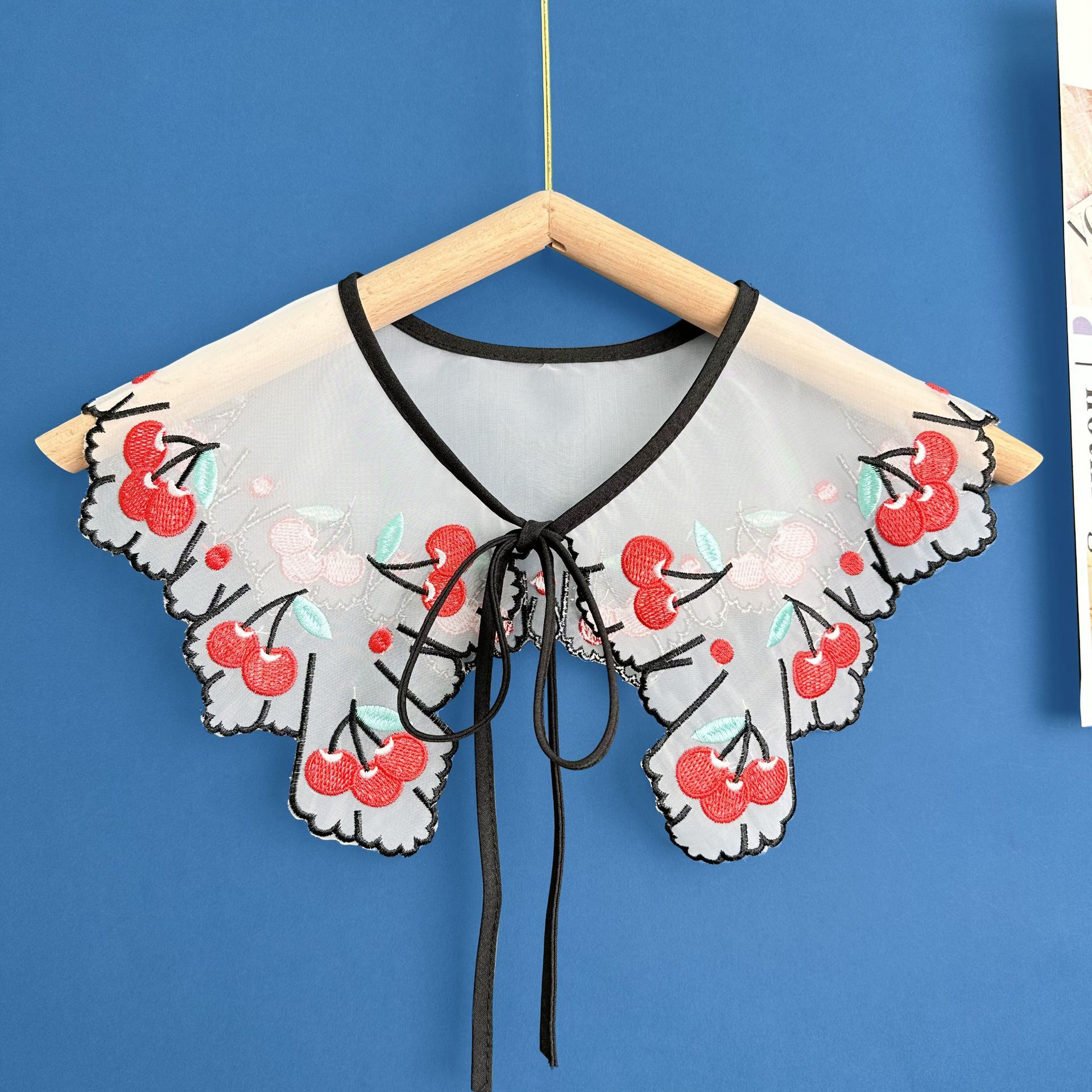 Eugenio bordado de melancia corbata arco collar falso collar decoración de la capa de ropa de mujer para adultos de estilo universal explosión transfronteriza