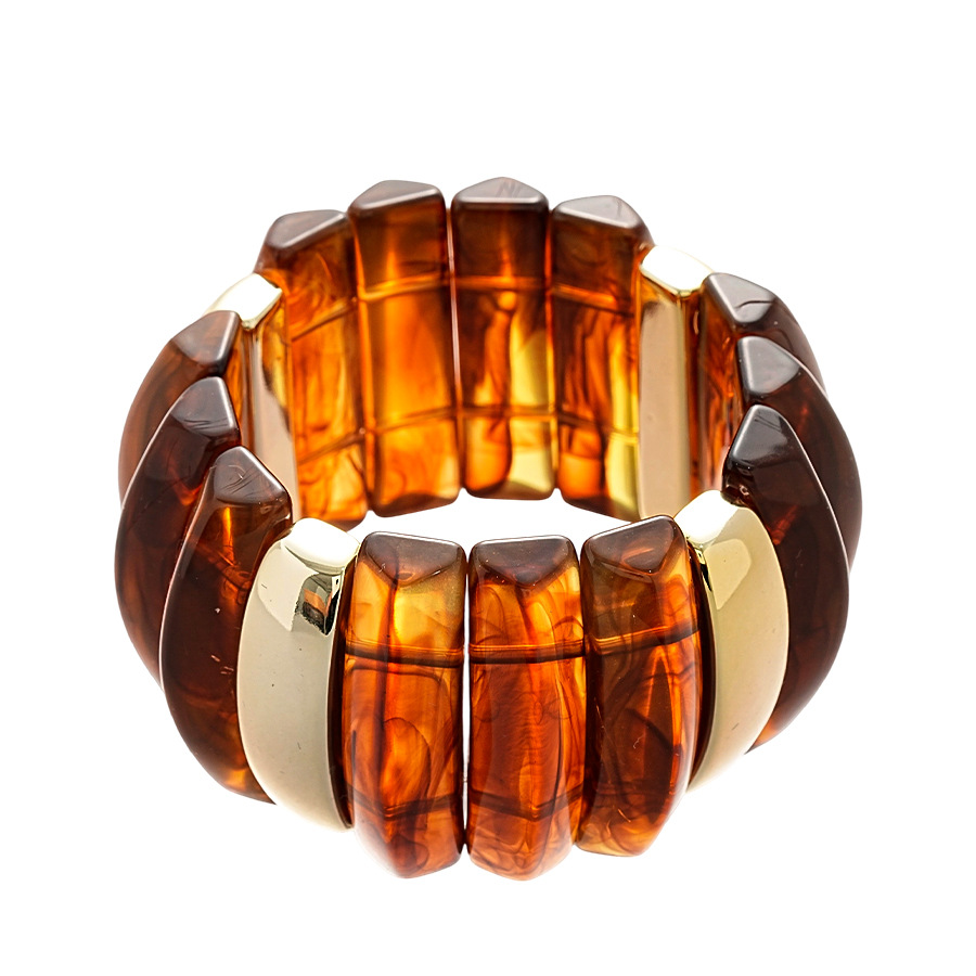 Pulsera geométrica con costuras irregulares de acrílico europeo y americano, personalidad retro, temperamento exagerado, sentido avanzado, joyería de nicho femenina