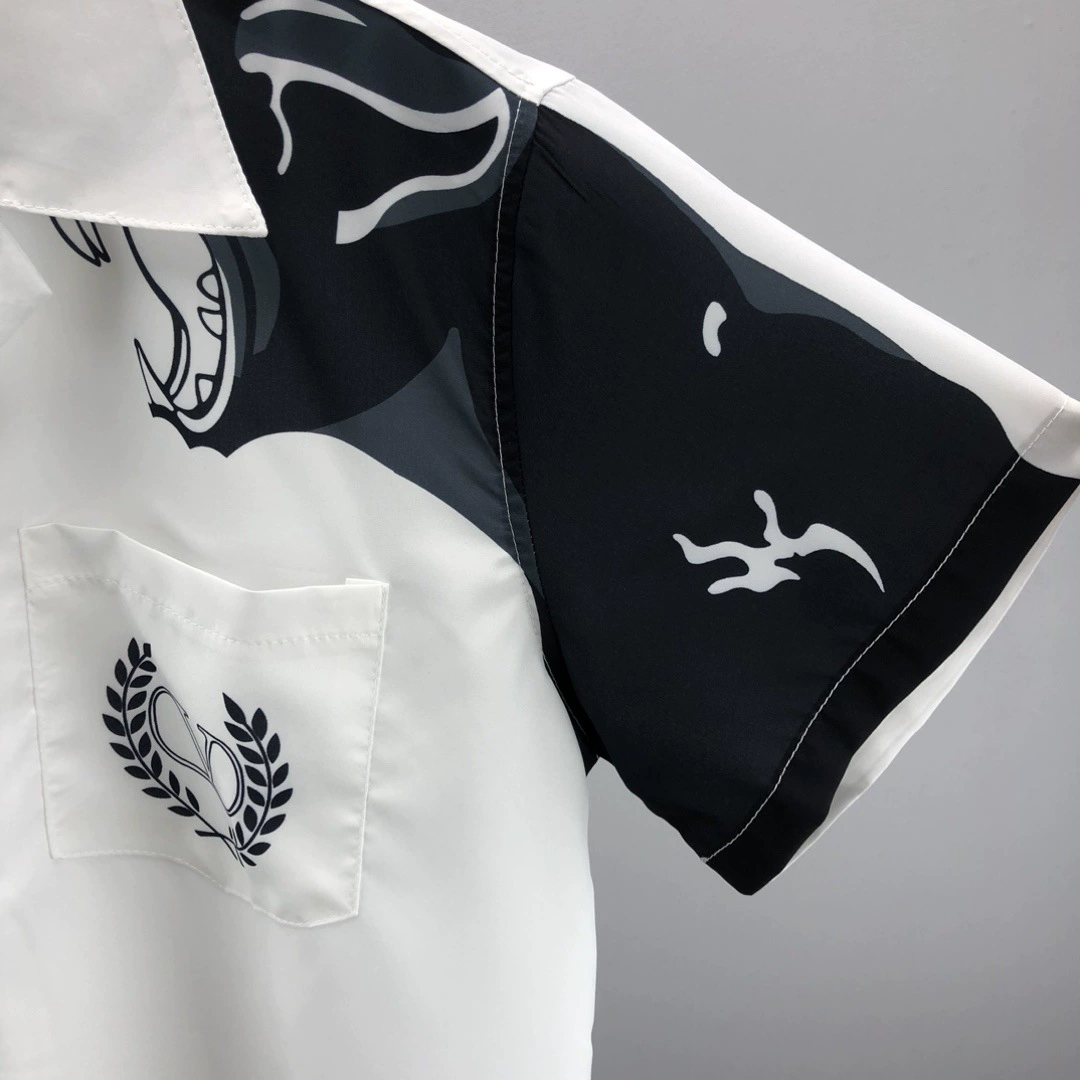 (Cross-border trading), trend summer cardigan for men and women, shirt, European style, 3D, with short sleeve