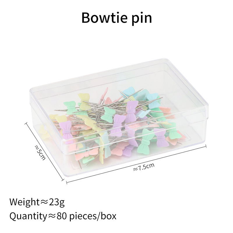 80/caja de botones de plástico aguja de posicionamiento de mariposa ropa de posicionamiento de corte tridimensional alfiler fijo aguja de posicionamiento de color