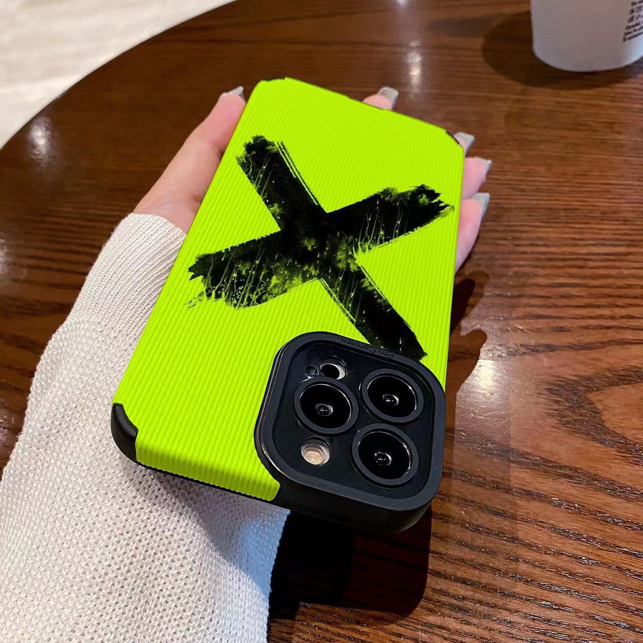 Minimalist Black Phone Case For Iphone 15 Pro Max With Striped Design_voghion.com