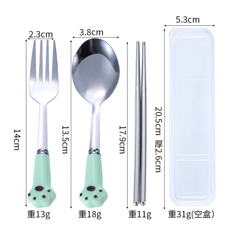 녹색 젓가락 3 피스 세트