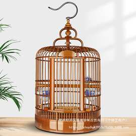 川笼老竹画眉鸟笼八哥鸟笼鹩哥鸟笼子木质贵州凯里画眉笼草