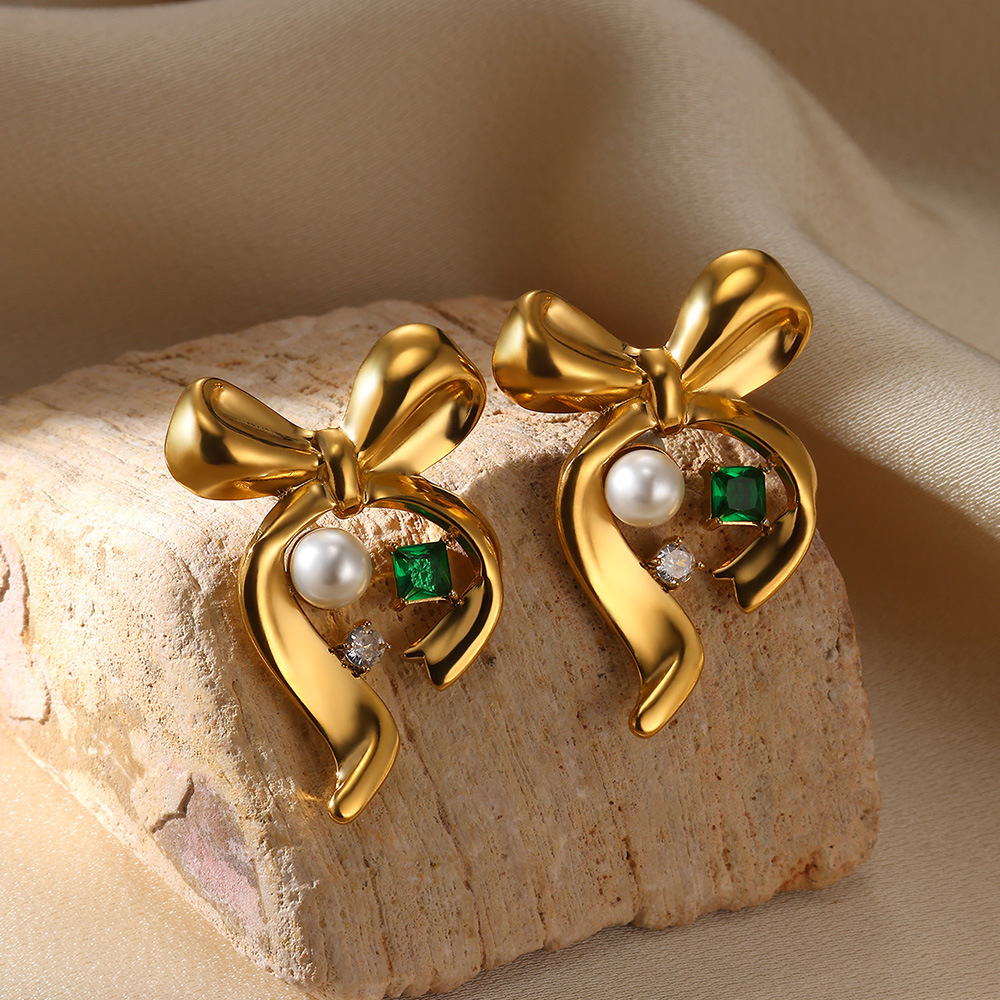 5g Weight 0.03µm-0.05µm Gold Plating Thickness PVD Coated Gold Plating Process 304 Stainless Steel Ear Needle Material 18K Real Gold Plated Plating Material Imitation Pearl, Zircon Inlay Material Ear Studs Classification 1 Piece, 1 Pair Quantity Holiday, Daily, Selfie Occasion 304 Stainless Steel Material Tortoise, Bow Knot Pattern Women's Gender Casual, Elegant, Lady Style Waterproof Non Tarnish, Plating Craft PVD Coated Real Gold Plated Tortoise Bow Knot 304 Stainless Steel Casual Elegant Lady Waterproof Non Tarnish Ear Studs 5