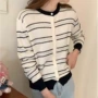 撞色新款条纹秋冬开衫