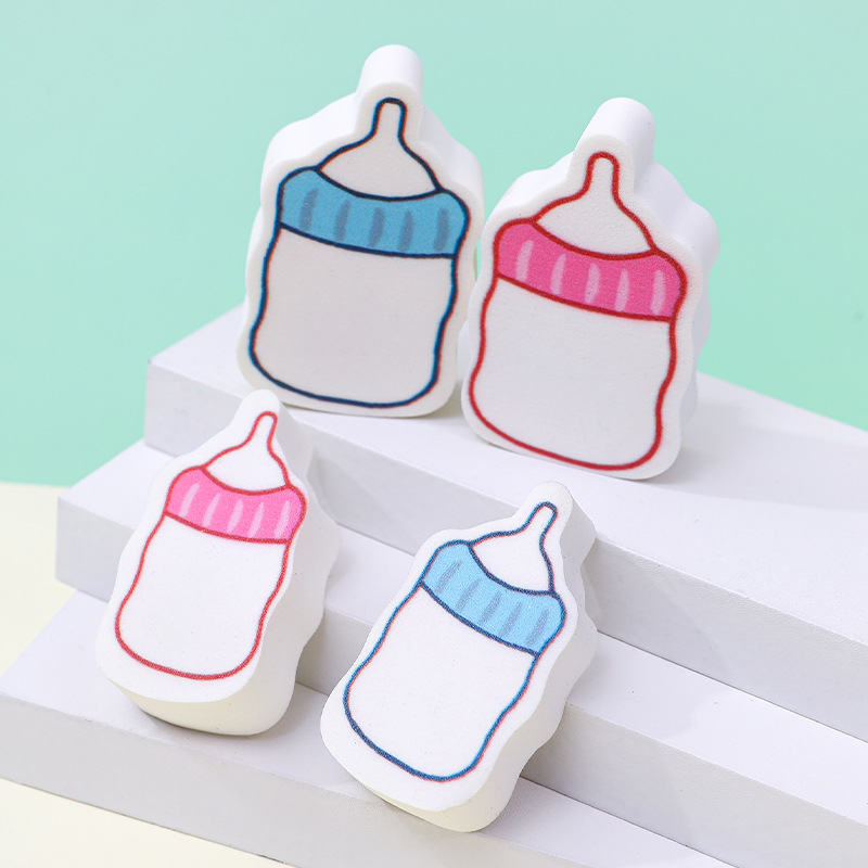 Botella de leche personalizada de fábrica, soplo de polvo plano, no comer polvo, esponja de maquillaje súper suave sin látex, colchón de aire, herramientas de belleza al por mayor