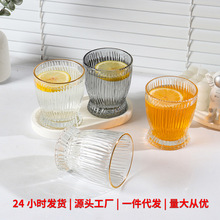 现货ins风玻璃杯创意家用水杯洋酒牛奶果汁冰淇淋冰美式咖啡杯