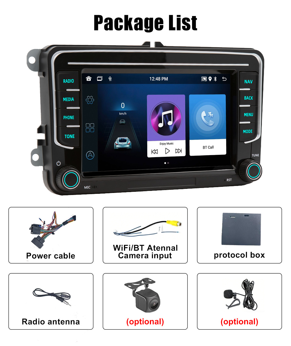 Volkswagen 7inch Linux Car System Wireless Carplay/Android Auto In-Car Navigation All-In-One Device
