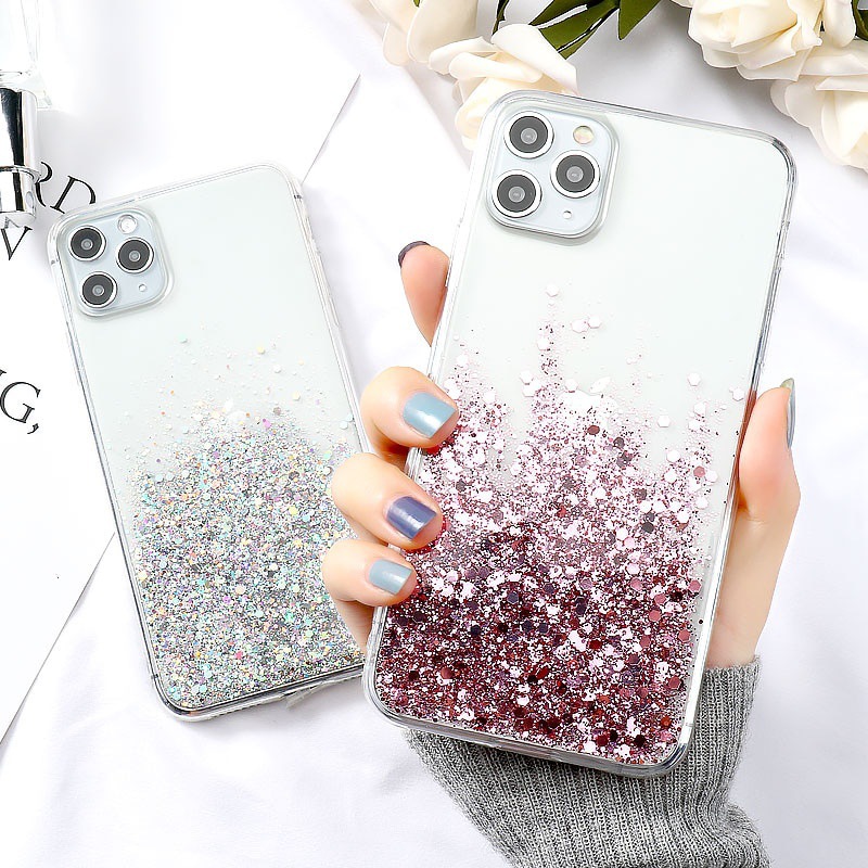 Drip glue suitable for Samsung S8 S9 phone case glitter S10 Plus Starry Sky S20 groove TPU_voghion.com