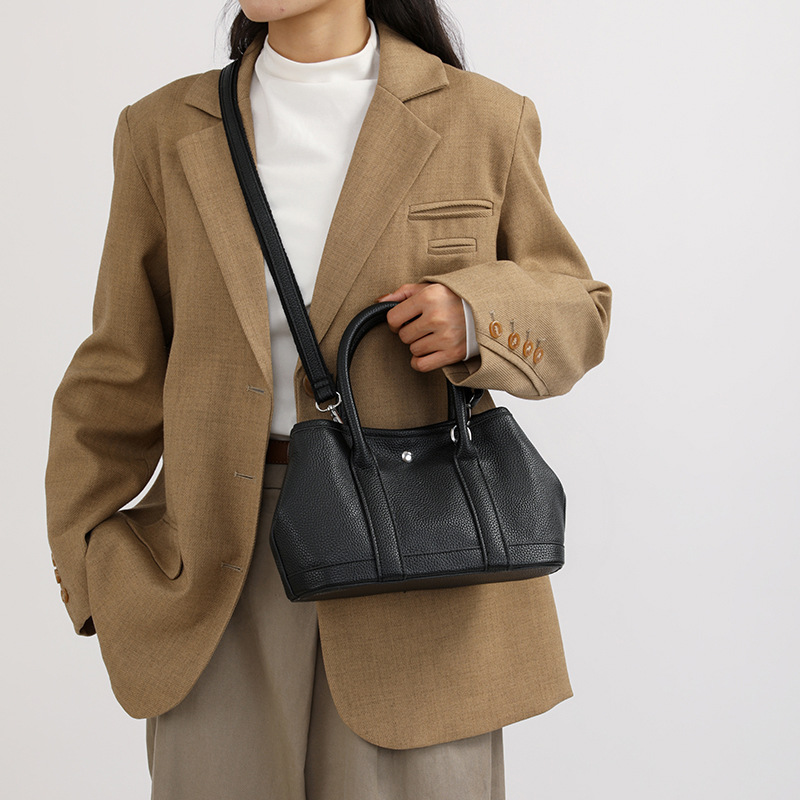 Qadın üçün həqiqi dəri bucket çanta və kiçik tote modeli