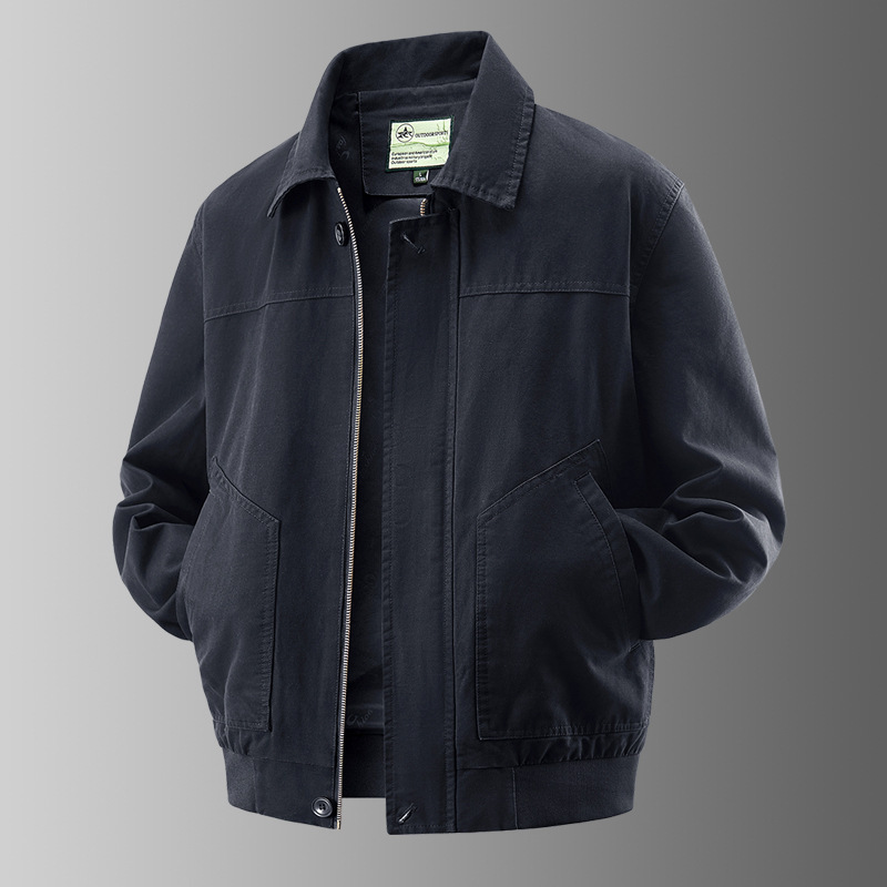 Cotton Washed Baseball Collar Jacket Men's Spring and Autumn New Military Pilot Jacket Jacket