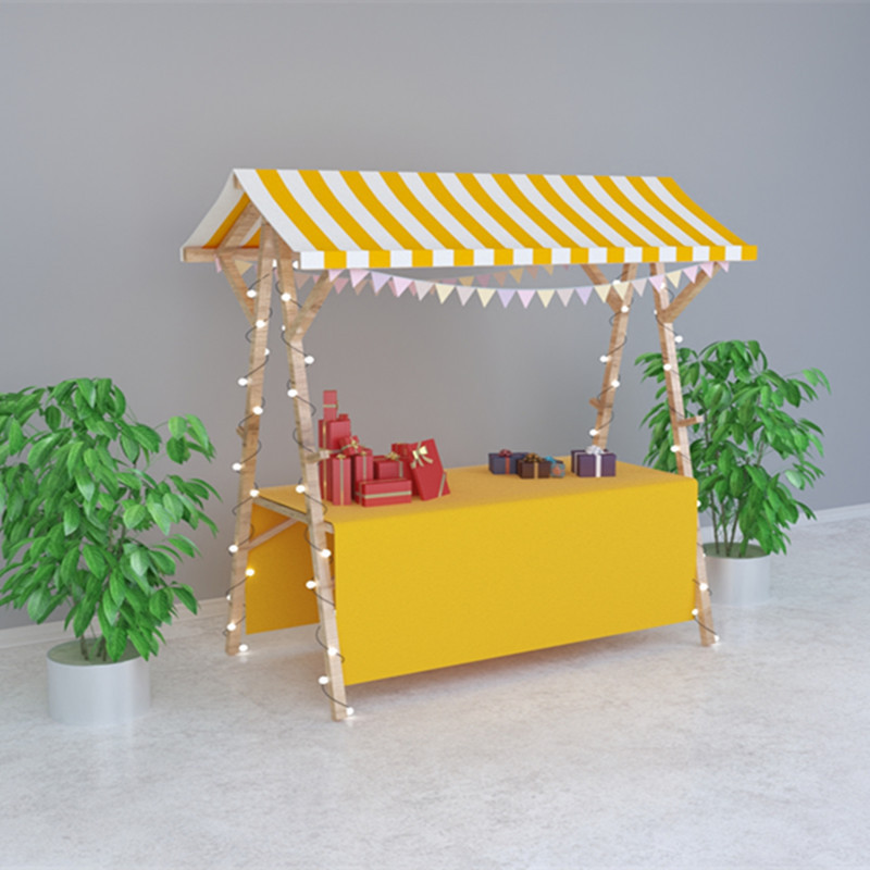 夜市屋台棚 マーケットブース 木製イベントシェルフ 屋外クリエイティブスナックカートディスプレイスタンド|undefined