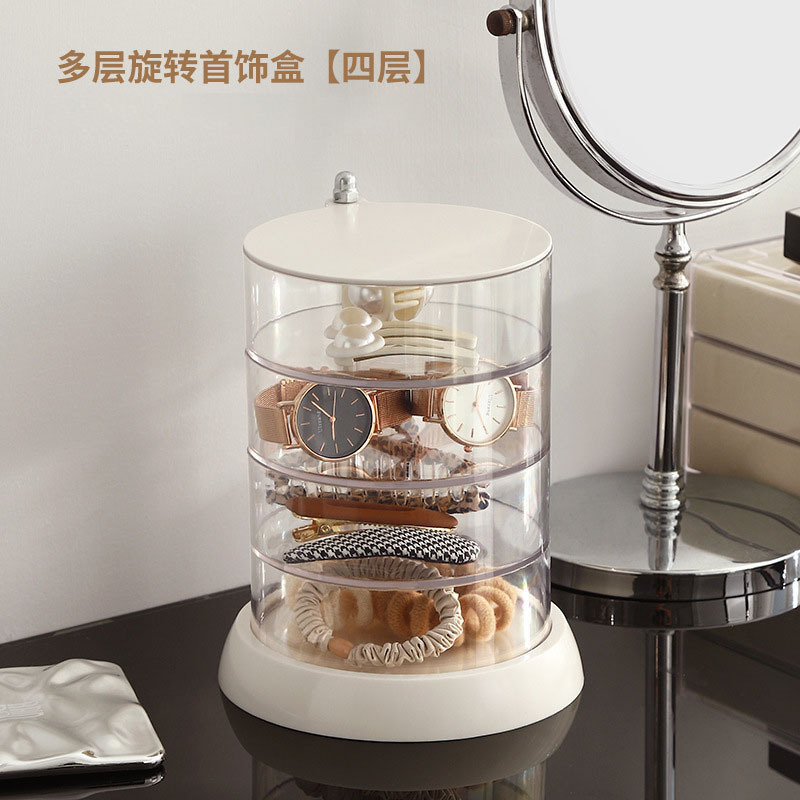 パウダーパフ収納ボックス多層回転防塵ジュエリーボックスデスクトップ美容卵エアクッション口紅化粧プラスチック収納ラック|undefined