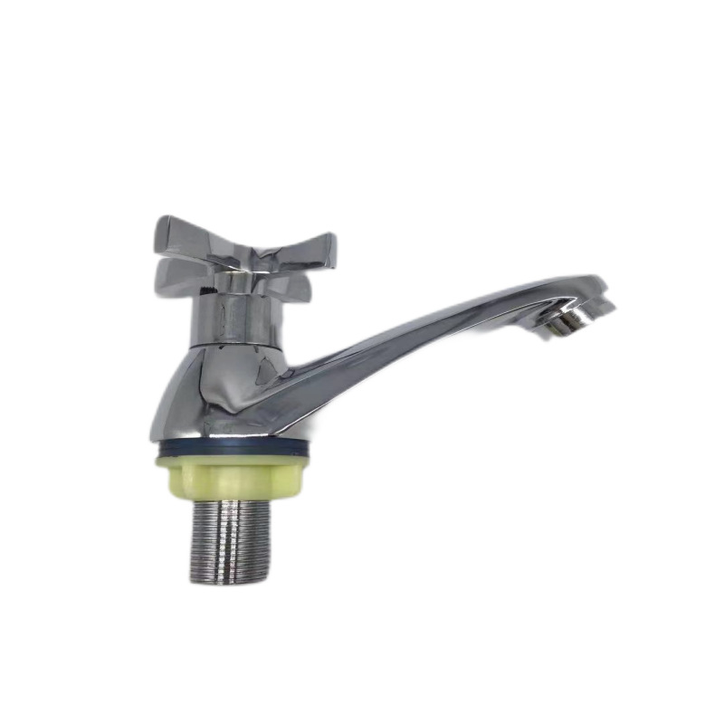 Foreign Trade Zinc Alloy 96 Basin Cross Wheel Faucet Crystal Wheel Basin Single Cold Quick-Open Faucet