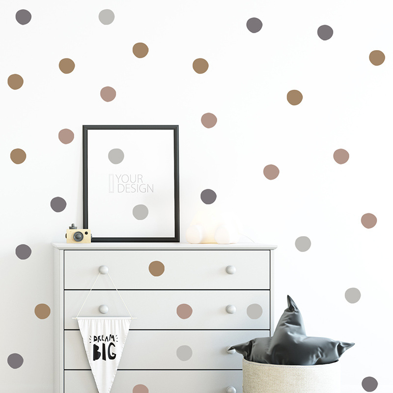 Fashion Morandi Color Dots Bedroom Porch Background Wall Stickers display picture 6