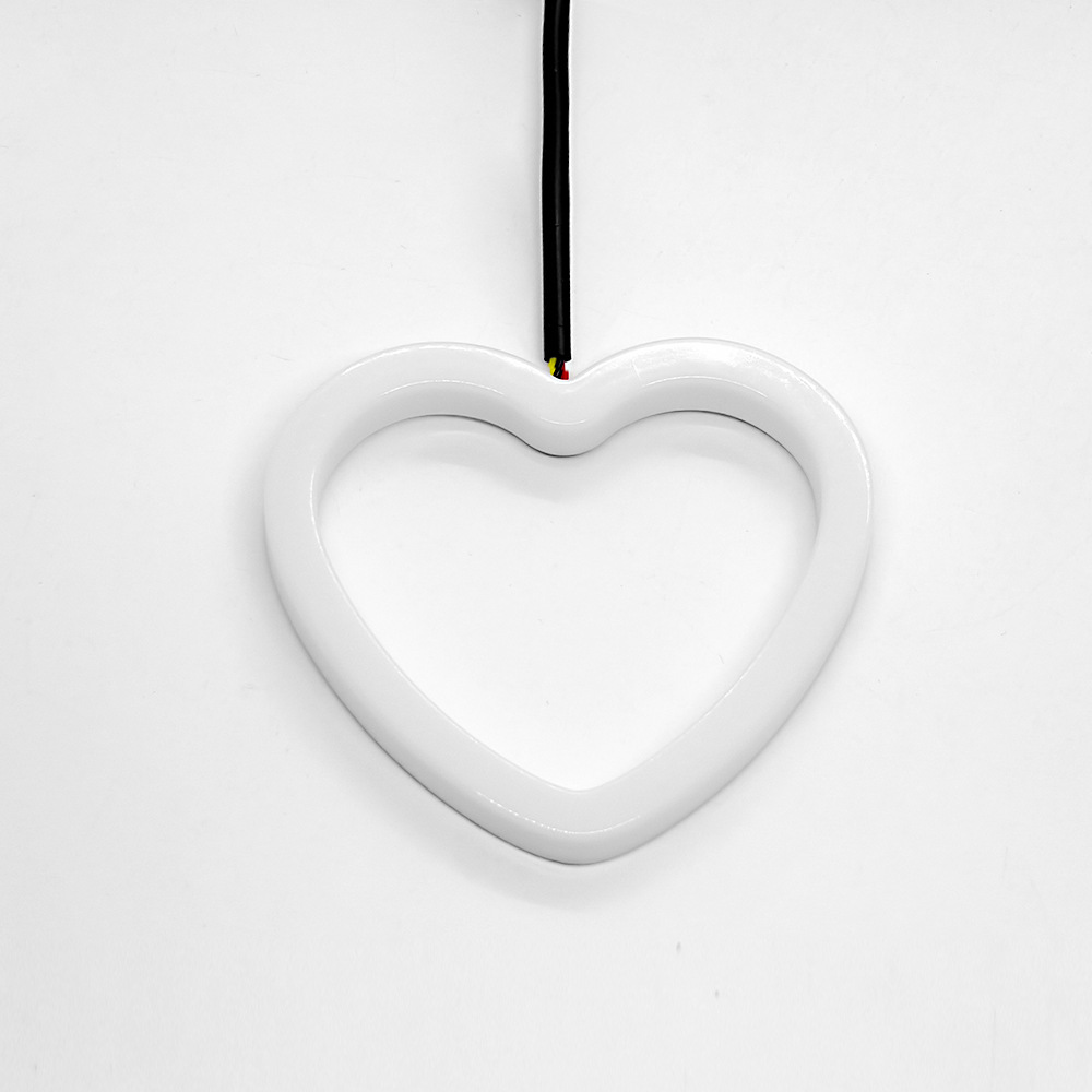 New car LED headlights with heart-shaped fantasy angel eyes RGB dual-lamp APP control daytime running lights modification