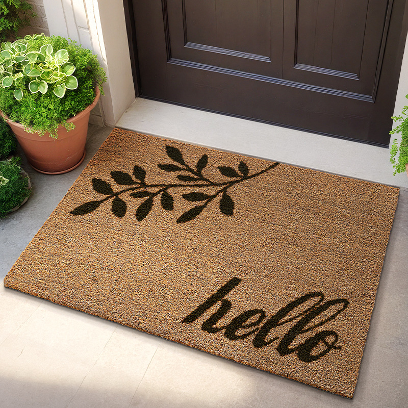 Alfombra de coco natural de fábrica directa para ventas transfronterizas, que elimina barro y polvo, antideslizante, resistente al desgaste, admite personalización y dropshipping.