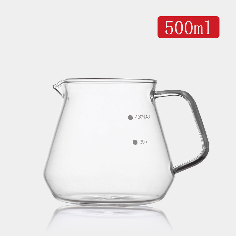 Juego de cafetera de descarga manual de Bincoo, olla para compartir con patrón vertical de vidrio, olla de nube con tapa, juego de taza con filtro de café