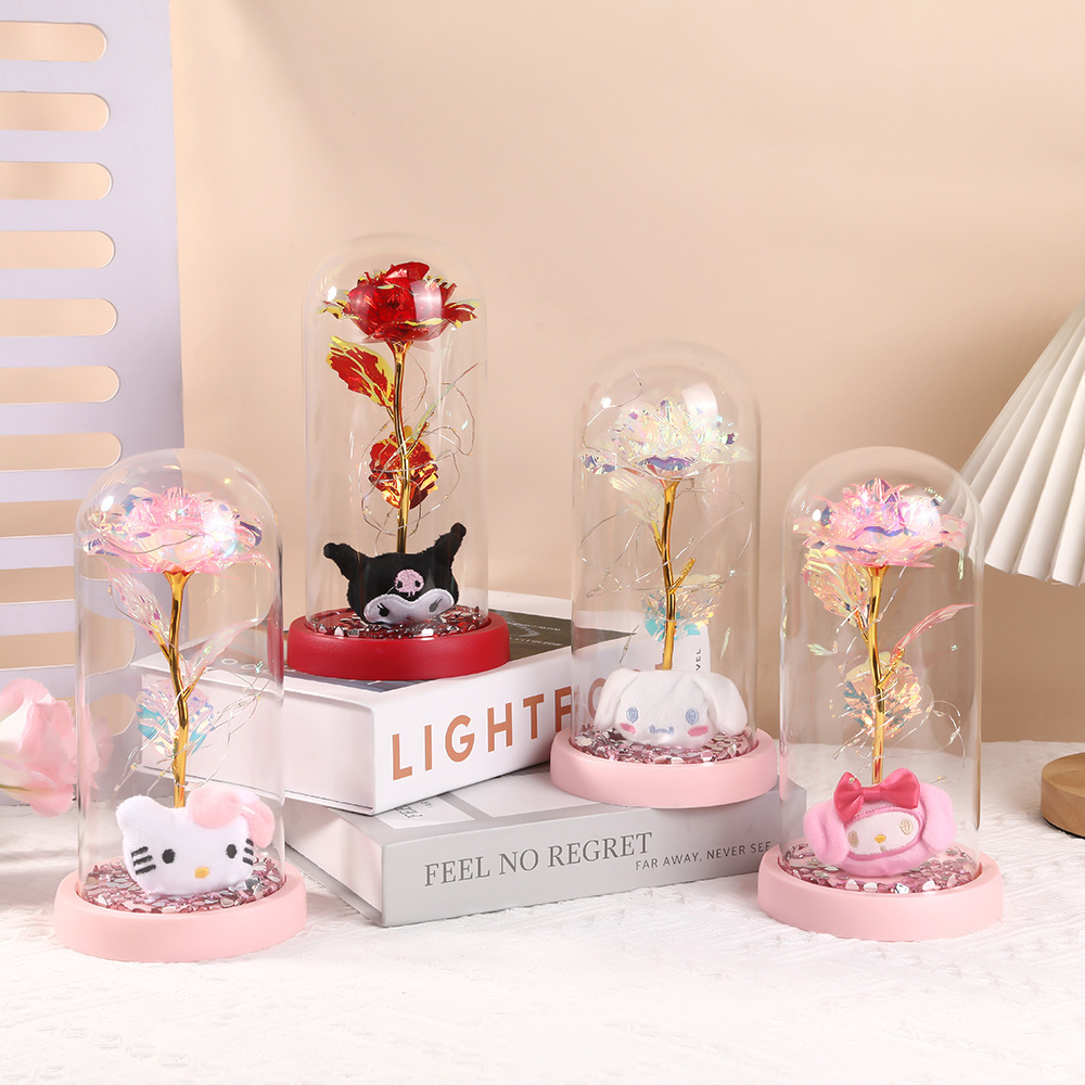 Hermosas flores de la eternidad de Kolomi, rosas de San Valentín, regalos creativos transfronterizos, pequeños regalos de vidrio para novia