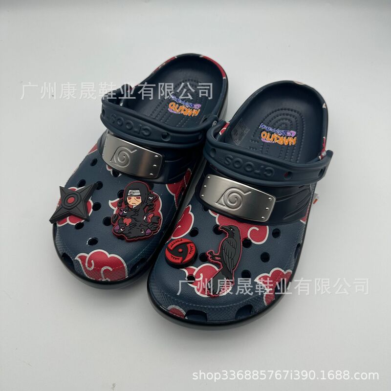 Croos New Yuzhibo-Itachi Naruto Summer Sandals Anime Cartoon Clogs Soft Bottom Outdoor Sandals Wholesale