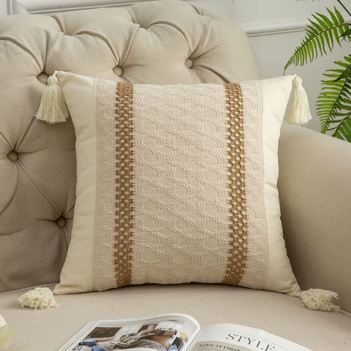 Cotton and Linen Fringe Pillowcases Bohemian Style Living Room Sofa Cushion Office Car Cushion Amazon Home